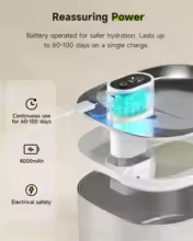 Runway Wireless Cat Water Fountain with Waterproof Self-Contained Battery and Pump, 4L