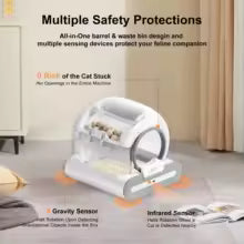 Automatic Cat Litter Box Self Cleaning with App Control & Cat Litter Mat Smart Cat Toilet for Multiple Large Cats