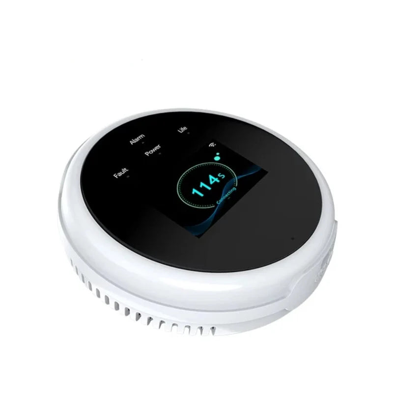 Smart Gas Leak Detector, WiFi, Built-in Sensor with LCD Screen, APP Control Get Alert on your Phone Anywhere & Sound Alarm