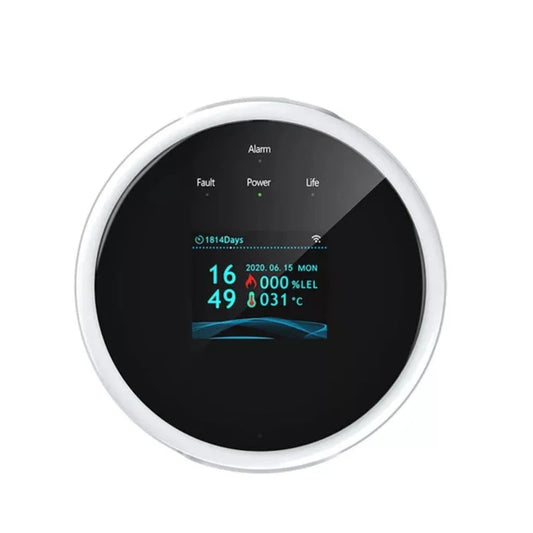 Smart Gas Leak Detector, WiFi, Built-in Sensor with LCD Screen, APP Control Get Alert on your Phone Anywhere & Sound Alarm